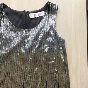 Emmelee Gold and Silver Sequin Party Dress